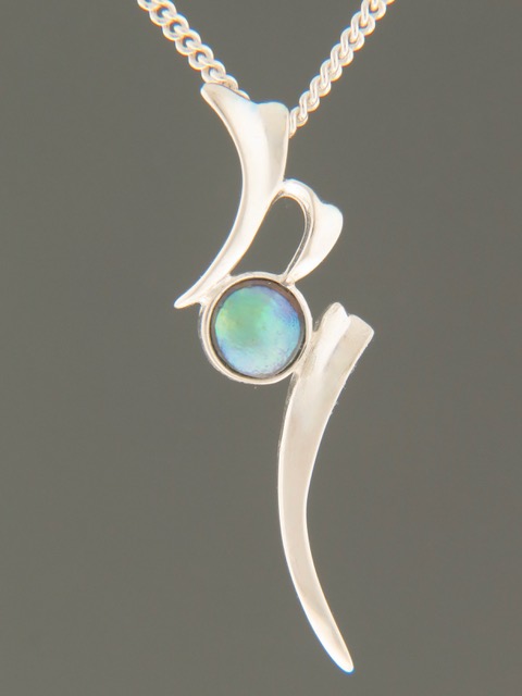 Blue Pearl Pendant - Sterling Silver - 6mm Pearl - PP309