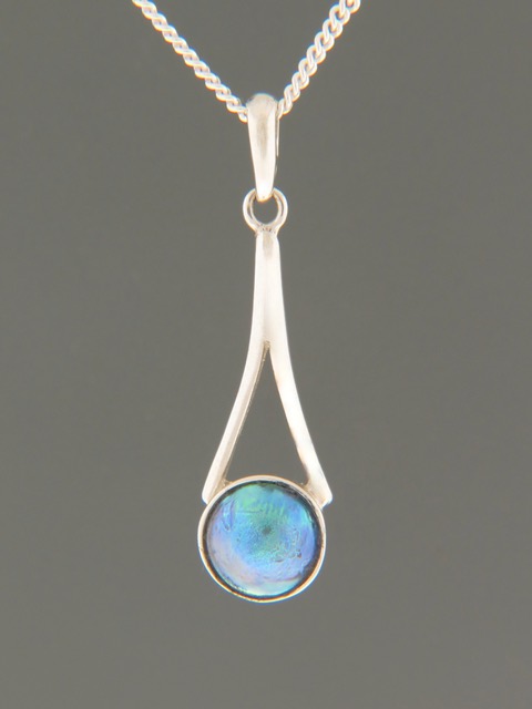 Blue Pearl Pendant - Sterling Silver - 9mm Pearl - PP330