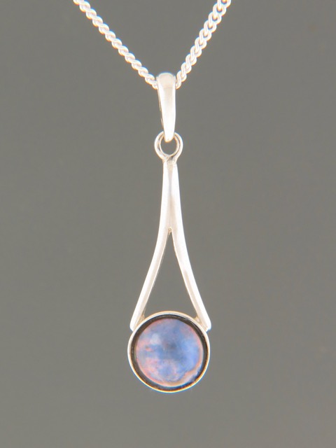 Blue Pearl Pendant - Sterling Silver - 9mm Pearl - PP331
