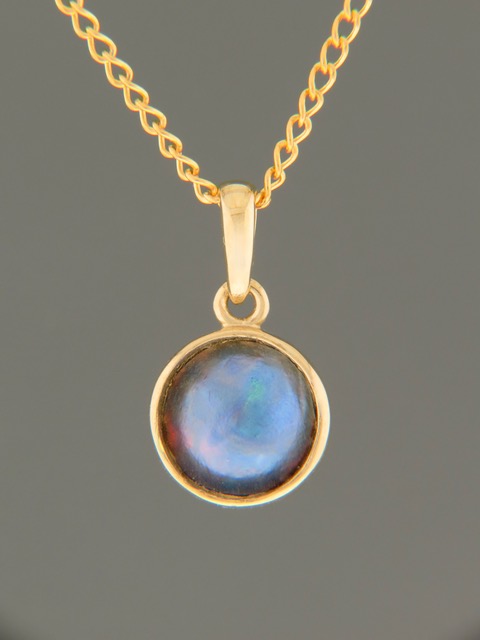 Blue Pearl Pendant - 9ct Gold - 10mm Pearl - PP337