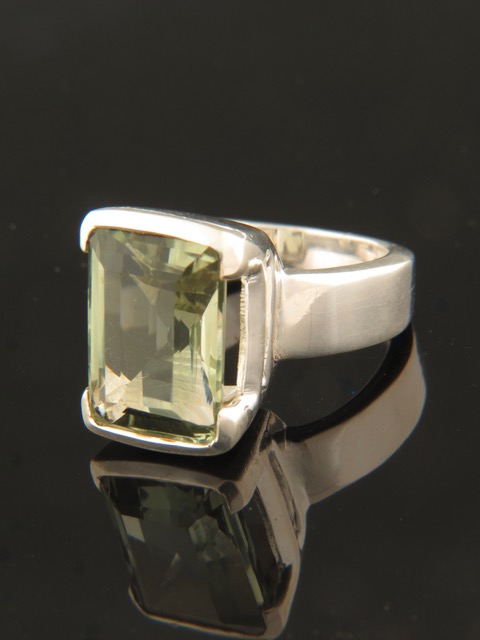 Green Amethyst (Prasiolite) Ring - Sterling Silver - PRA107R