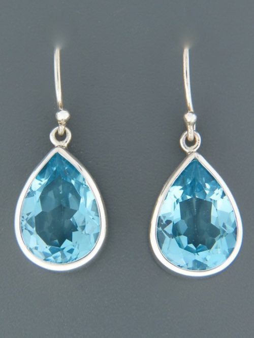 Blue Topaz Earrings - Sterling Silver - BT524