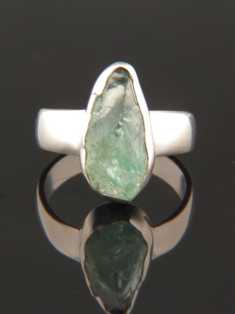 Raw Aquamarine Ring - Sterling Silver - AQ102R