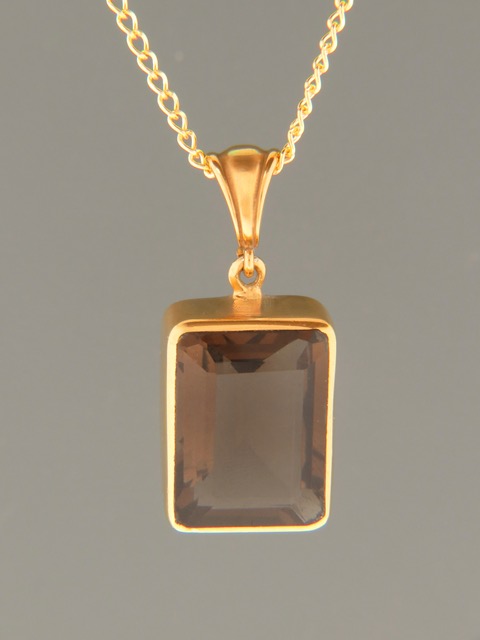 Smokey Quartz Pendant - Gold Vermeil - SQ320GV