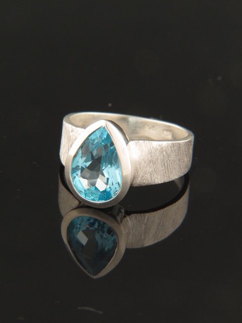 Blue Topaz Ring - Sterling Silver - BT129R