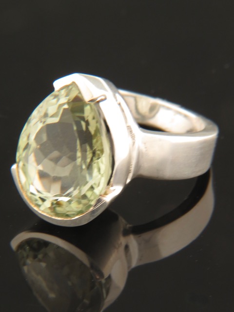Green Amethyst (Prasiolite) Ring - Sterling Silver - PRA100R