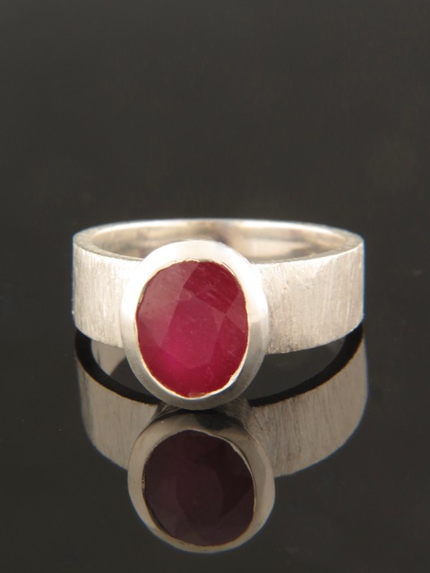 Ruby Ring - Sterling Silver - R105R