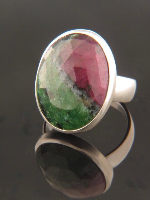 Ruby & Zoisite Ring - Sterling Silver - RZ100R
