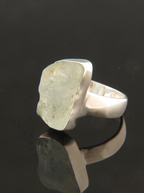 Raw Aquamarine Ring - Sterling Silver - AQ111R