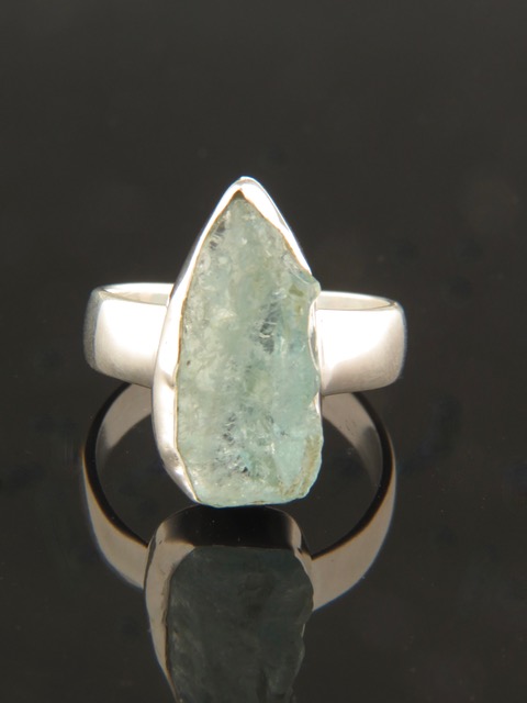 Raw Aquamarine Ring - Sterling Silver - AQ104R