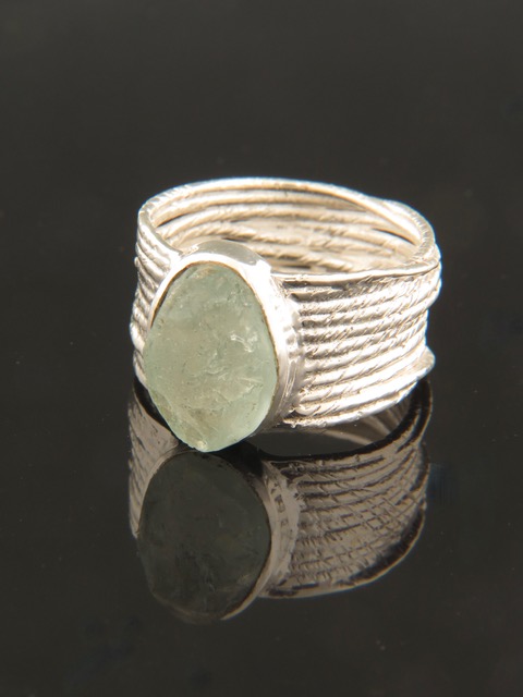 Raw Aquamarine Ring - Sterling Silver - AQ112R