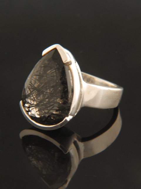 Tourmalinated Quartz Ring - Sterling Silver - TQZ114R