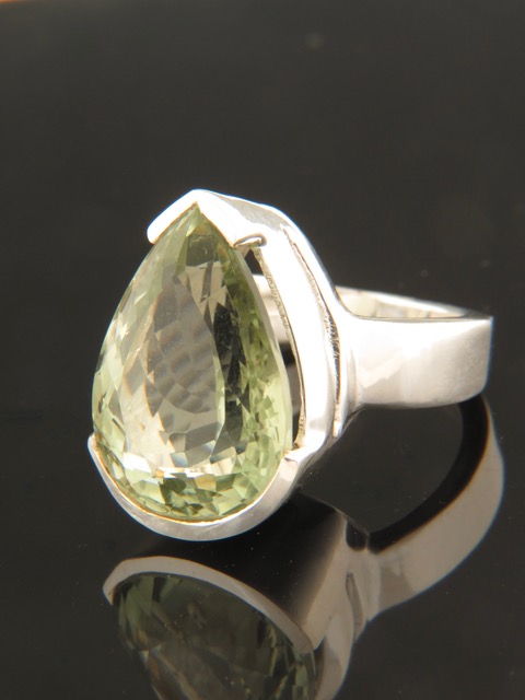 Green Amethyst (Prasiolite) Ring - Sterling Silver - PRA102R