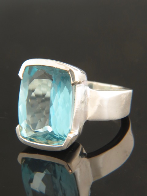 Blue Topaz Ring - Sterling Silver - BT131R