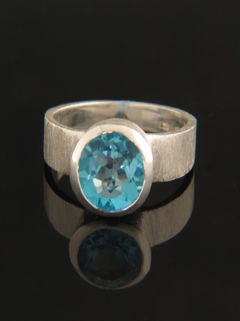 Blue Topaz Ring - Sterling Silver - BT143R